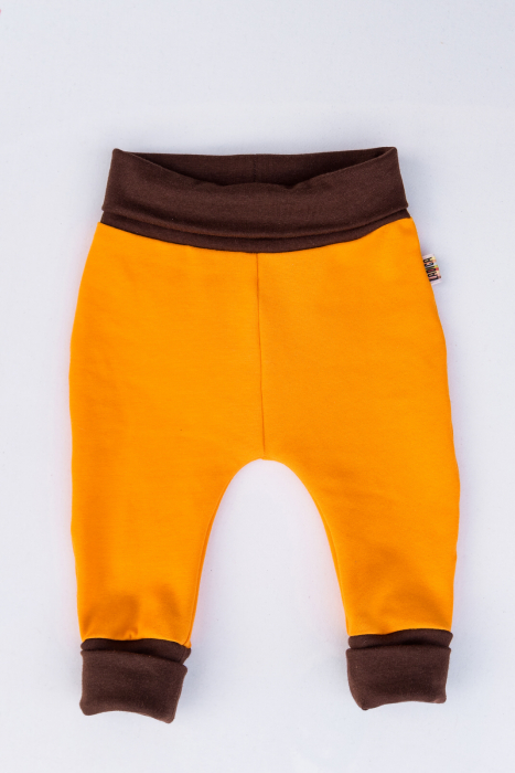 Costum pentru bebeluși din bumbac organic portocaliu [4]