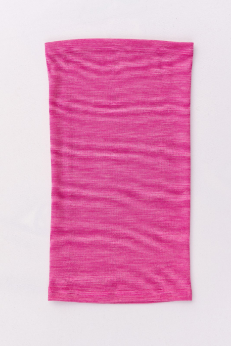 Fular tubular din jerse de lână merinos organică roz-flamingo, pentru fete [2]