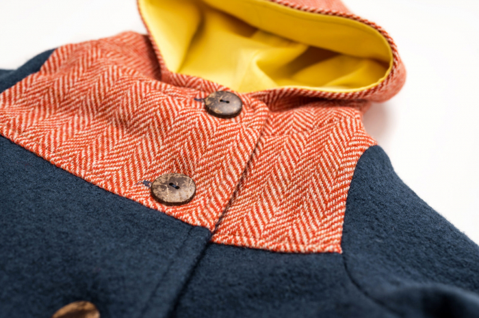 Jachetă din lână merinos fiartă și Harris Tweed, pentru copii [5]