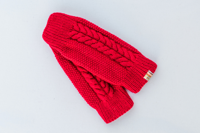 Jambiere roșii, tricotate handmade din lână merinos, pentru copii [2]