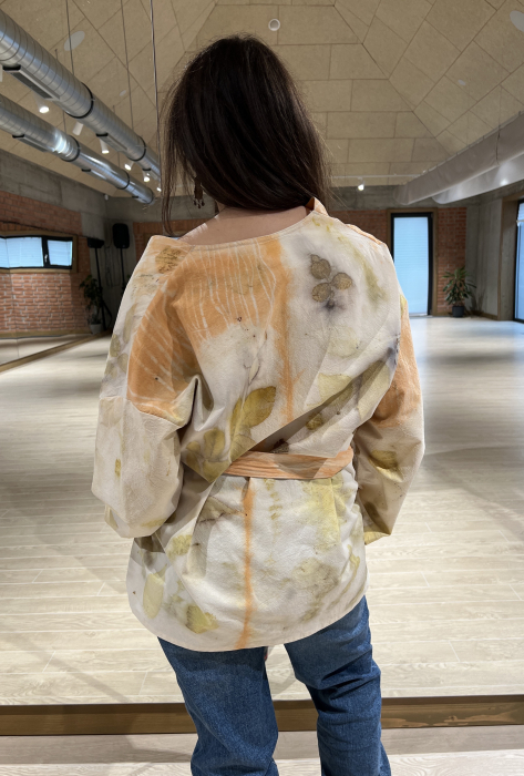 Kimono din bumbac imprimat cu plante, pentru femei- S/ M/ L [5]