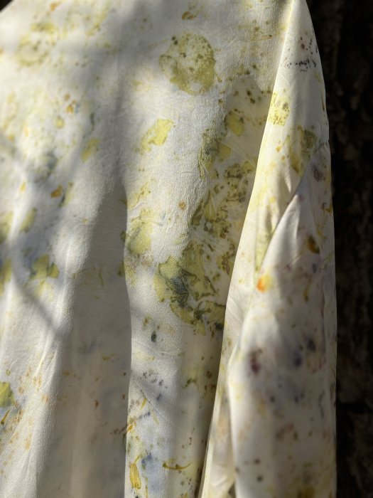 Kimono din mătase naturală imprimat cu plante- S/ M/ L [3]