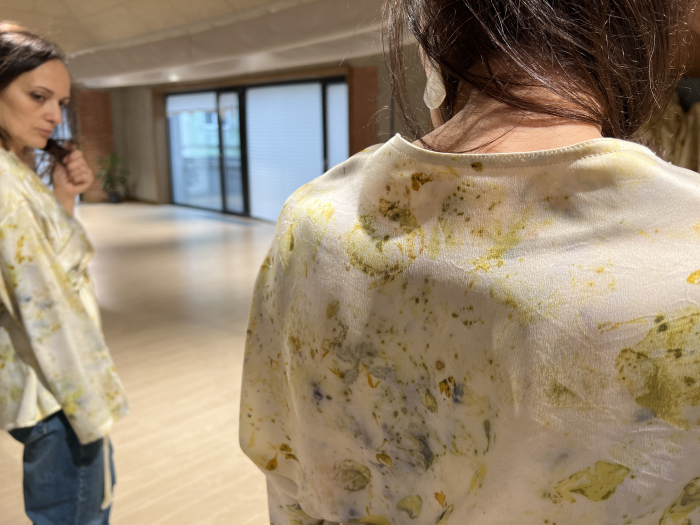 Kimono din mătase naturală imprimat cu plante- S/ M/ L [5]