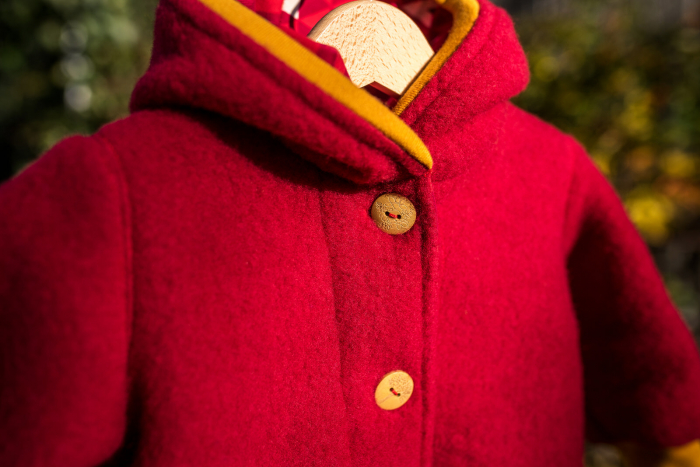Overall pentru bebeluși din Fleece de lână merinos organică roșu [3]