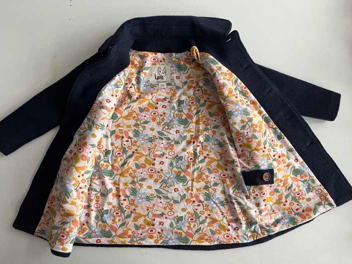 Palton din lână fiartă albastru pentru fete - 122 [4]