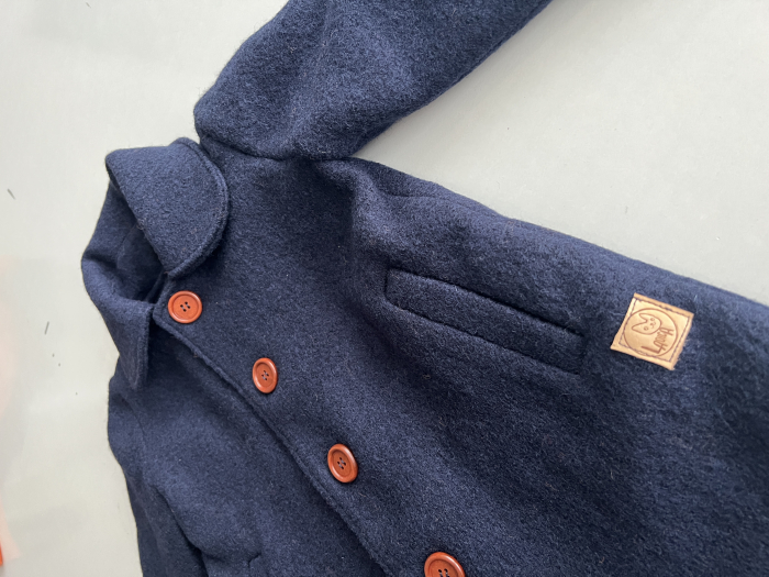 Palton din lână fiartă albastru pentru fete - 122 [3]