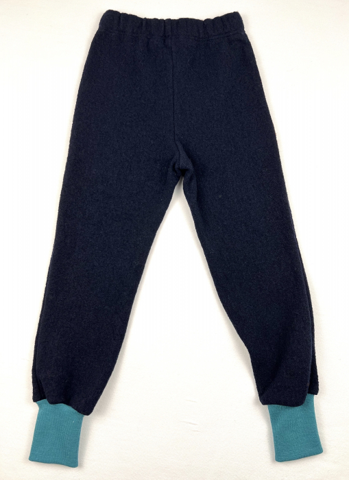 Pantaloni din lână merinos fiartă navy pentru copii, 6 ani [2]