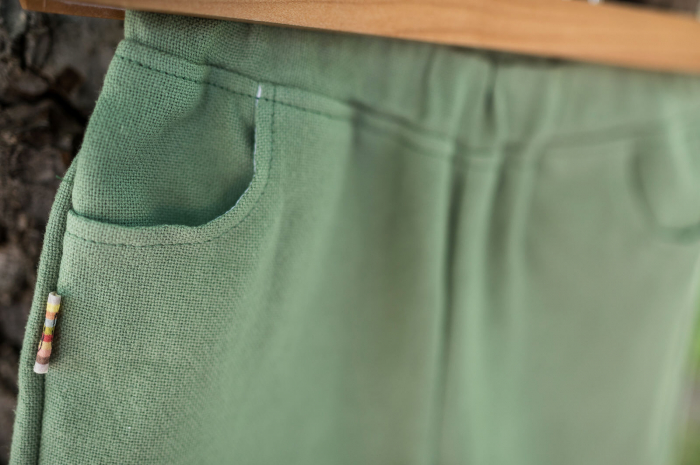 Pantaloni lungi din bumbac Varvara verde, pentru bebeluși [4]