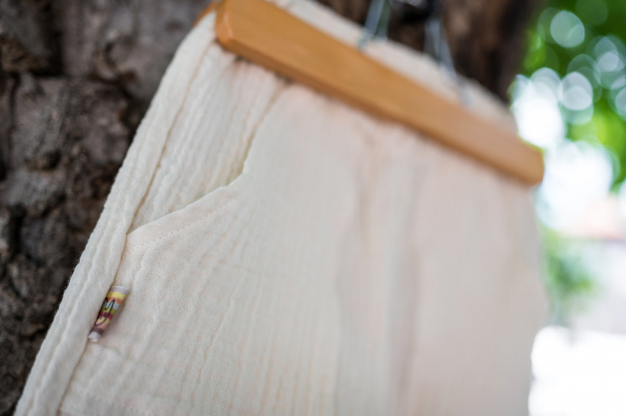 Pantaloni lungi din muselină natur de bumbac organic, pentru bebeluși [4]