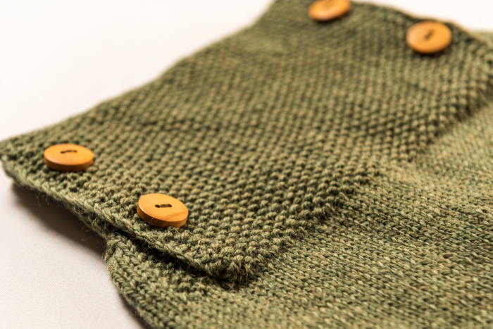 Pantaloni tricotați din lână merinos verde, pentru bebeluși, 12 luni [4]