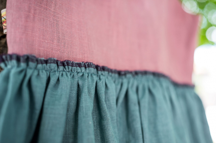 Rochie de vară din in lila, turquoise, pentru fete [7]