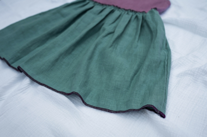 Rochie de vară din in lila-turquoise, pentru fete [5]