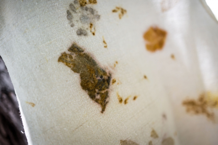 Rochie din țesătură de cânepă și bumbac imprimată natural cu plante-ecoprint, pentru fată, 4 ani [3]