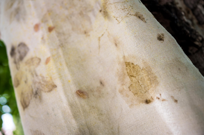 Rochie din țesătură de cânepă și bumbac imprimată natural cu plante-ecoprint, pentru fată, 4 ani [6]