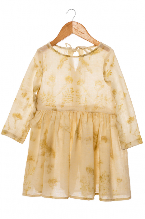 Rochie din țesătură de lână merinos vopsită natural cu plante, M 110 [6]