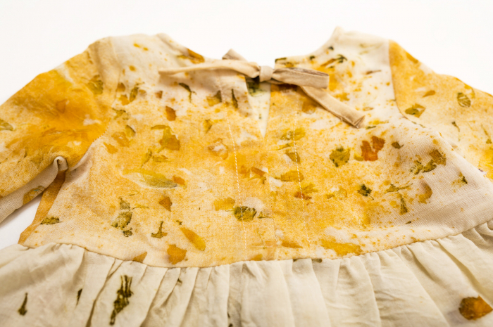 Rochie din țesătură de lână merinos, vopsită natural cu plante, pentru fete, M 92 [4]