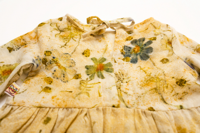 Rochie din țesătură de lână merinos, vopsită natural cu plante, pentru bebeluși, M86 [2]