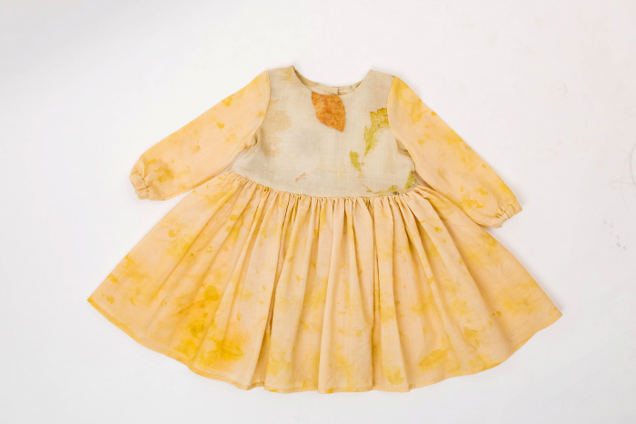 Rochie din țesătură de lână merinos organică, vopsită natural cu plante [5]