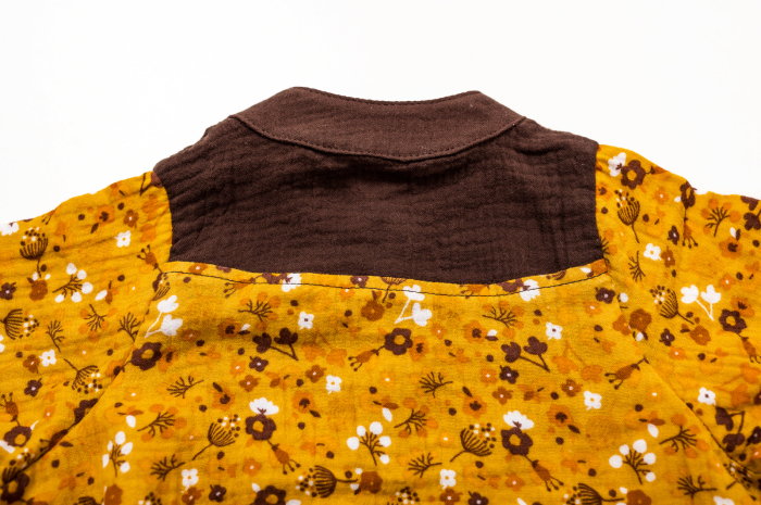 Rochie din muselina mustar cu floricele, pentru fete [7]