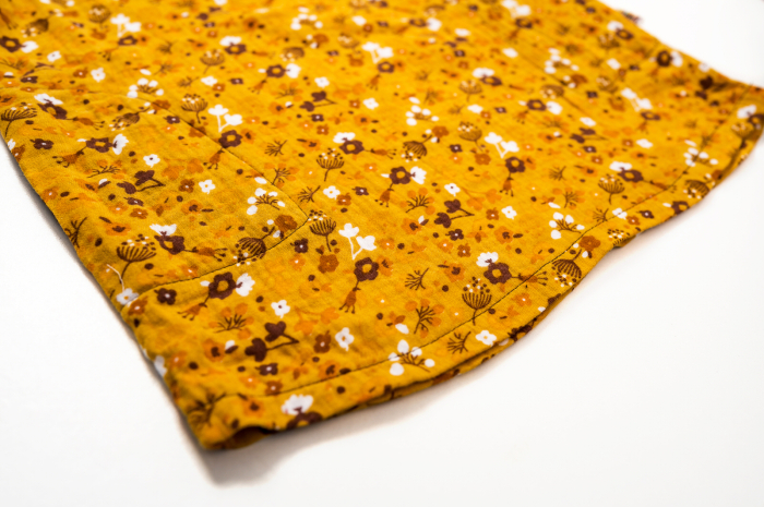 Rochie din muselina mustar cu floricele, pentru fete [3]