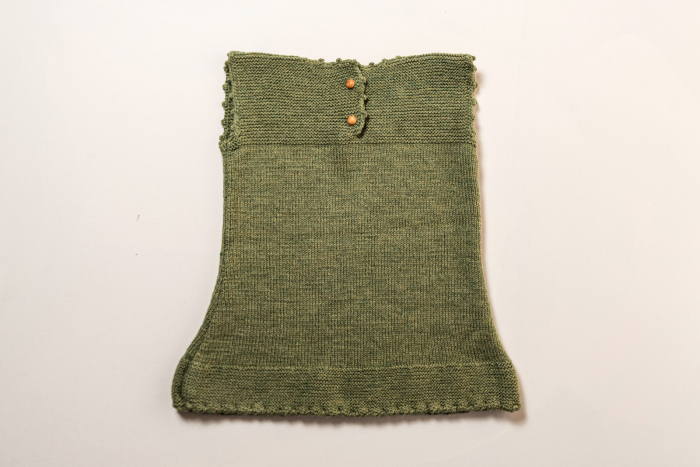 Rochie tricotată handmade din lână merinos verde, pentru copii, M 98 [4]