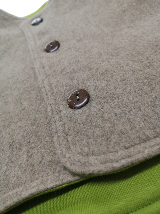 Vestă clasică din fleece de lână merinos taupe pentru copii [6]