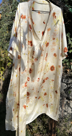 Kimono - Rochie kimono din mătase naturală imprimată cu flori, pentru femei, S/ M/ L