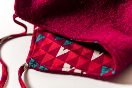 Căciulă din lână fiartă fuchsia dublata cu bumbac organic tipi, pentru copii [2]