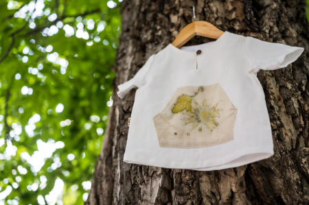 Cămăși - Cămașă cu mânecă scurtă din in cu buzunar imprimat cu plante, pentru bebeluși, 18 luni