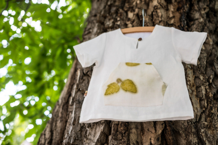 Cămașă cu mânecă scurtă din in cu buzunar imprimat cu plante, pentru copii, 3 ani [1]