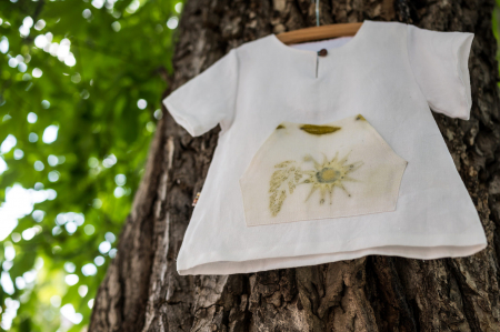 Cămașă cu mânecă scurtă din in cu buzunar imprimat cu plante, pentru copii, 5 ani [1]