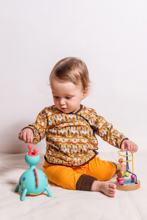Costumașe - Costum pentru bebeluși din bumbac organic portocaliu