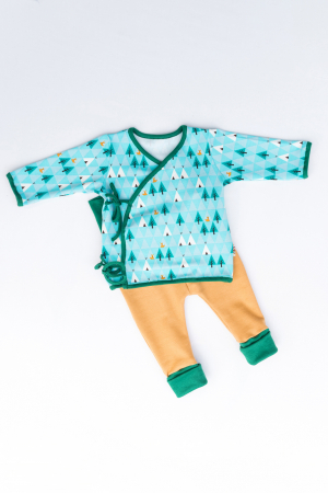 Costumașe - Costum pentru bebeluși din bumbac organic tipi blue
