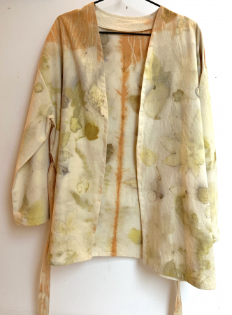 Kimono - Kimono din bumbac imprimat cu plante, pentru femei- S/ M/ L