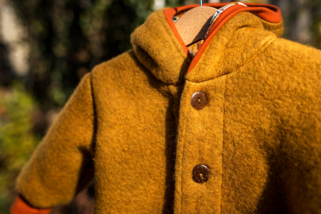 Overall pentru bebeluși din Fleece de lână merinos organică muștar [3]