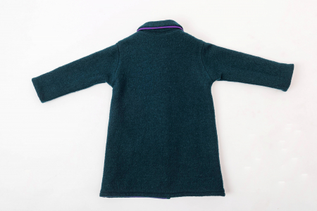 Palton clasic din lână fiartă verde-turquoise, pentru fete, 4 ani [2]
