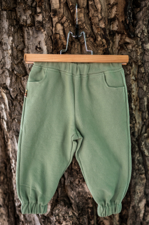 Pantaloni lungi din bumbac Varvara verde, pentru bebeluși [1]