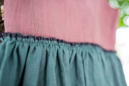 Rochie de vară din in lila, turquoise, pentru fete [6]