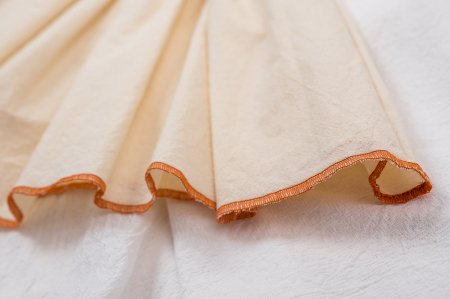 Rochie din jerse de lână merinos organică cu floricele și bumbac Carpatin natur, pentru fete [6]