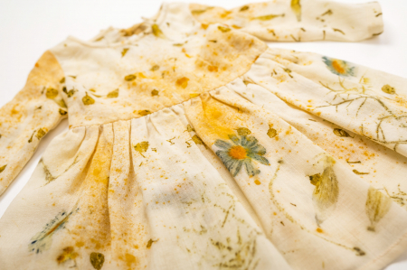 Rochii - Rochie din țesătură de lână merinos, vopsită natural cu plante, pentru bebeluși, M 80
