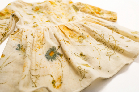 Rochii - Rochie din țesătură de lână merinos, vopsită natural cu plante, pentru bebeluși, M86