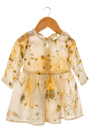 Rochie din țesătură de lână merinos, vopsită natural cu plante, pentru bebeluși, M 80 [5]