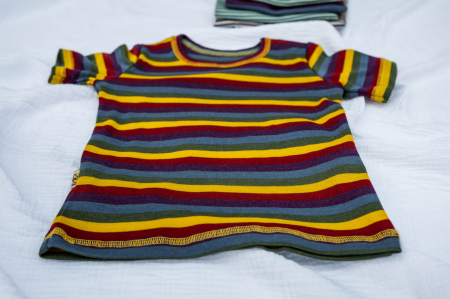 Tricou din țesătură organică de lână merinos și mătase multicolor, pentru băieți [1]