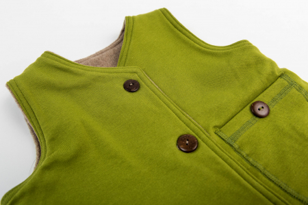 Vestă clasică din fleece de lână merinos taupe pentru copii [7]
