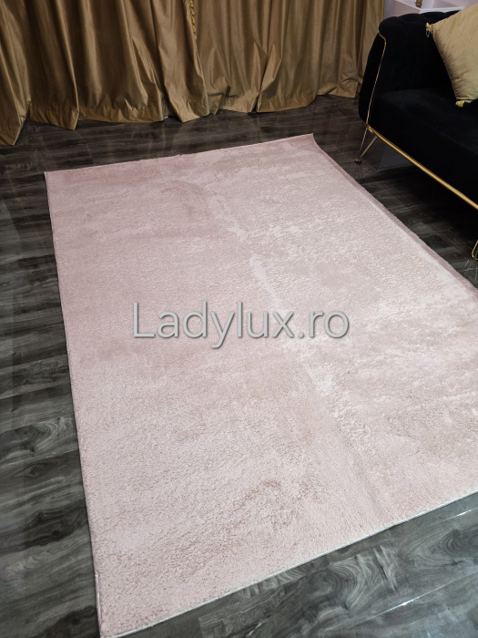 Covor plușat 160x220 cm cu spate antiderapant – Roz [1]