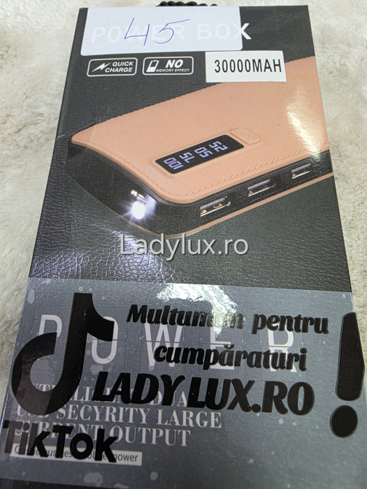 Acumulator Extern 3 x USB si Lanterna Power-Bank 30000mAh [1]