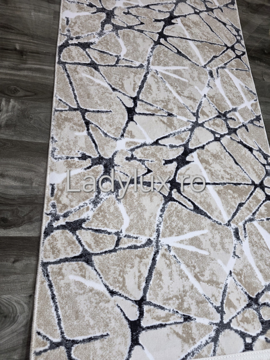 Traversa antiderapanta 1x3 M, model abstract Bej+Negru [2]