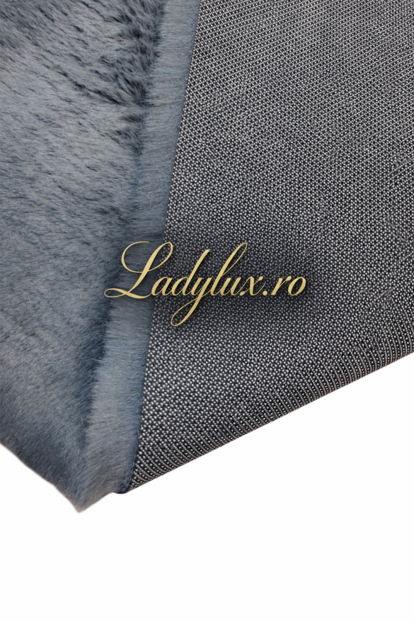 Traversă la Metru Liniar 100 cm Latime tip Blăniță Gri Antracit, imitație blană de iepuraș, antiderapantă, moale și pufoasă, pentru hol și dormitor [2]