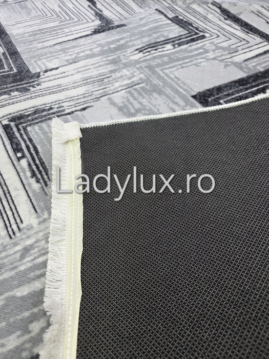 Covor 2x2.80 m lucrat pe antiderapant eleganț, în nuanțe de Gri  C1349 [3]