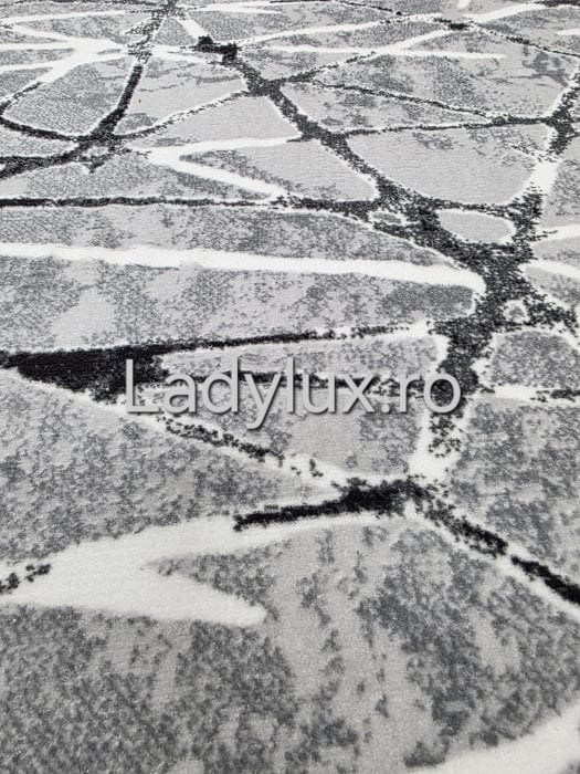 Covor 2x2.80 m lucrat pe antiderapant eleganță în nuanțe de Gri- model Sarpe [2]